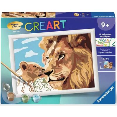 Ravensburger Peinture Par Numero Enfant Des 7 Ans - Creart Kids - 18x24 Cm - Lion Et Son Bebe Ravensburger Peinture Par Numero Enfant Des 7 Ans - Creart Kids - 18x24 Cm - Lion Et Son Bebe