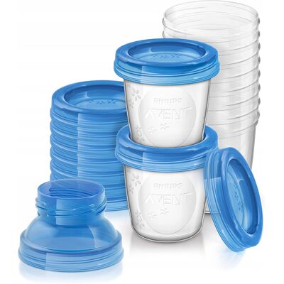 Philips AVENT POJEMNIKI NA POKARM MLEKO 180ml 10szt + ADAPTERY Philips AVENT POJEMNIKI NA POKARM MLEKO 180ml 10szt + ADAPTERY