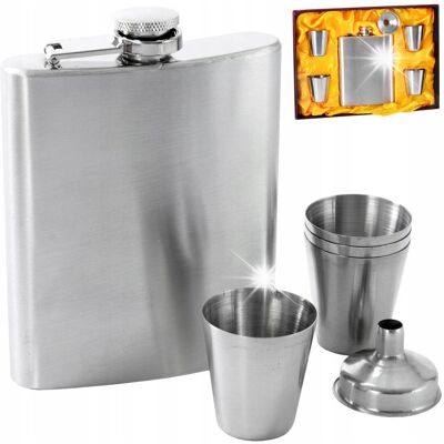 Piersiówka Metalowa + Kieliszki Do U 6-Ele 210/30ml Orion Piersiówka Metalowa + Kieliszki Do U 6-Ele 210/30ml Orion