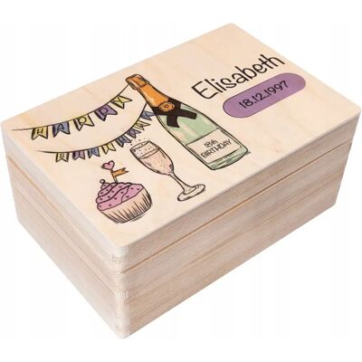 Creative Pudełko Na Prezent Urodzinowy 18-Nastka Z Grawerem Rocznica Pieniądze 30x20 Creative Pudełko Na Prezent Urodzinowy 18-Nastka Z Grawerem Rocznica Pieniądze 30x20