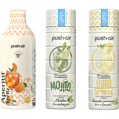 Dafi Pushair 3 Syropy Do Wody 500 Aperitif Spritz + Mojito + Hugo Spritz Dafi Pushair 3 Syropy Do Wody 500 Aperitif Spritz + Mojito + Hugo Spritz