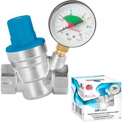 REDUKTOR CIŚNIENIA WODY 3/4 CALA Z MANOMETREM DN20 REGULATOR DIAMOND REDUKTOR CIŚNIENIA WODY 3/4 CALA Z MANOMETREM DN20 REGULATOR DIAMOND