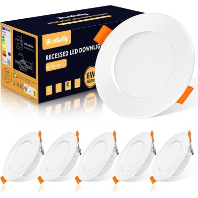 Inny producent Reflektor Led Do Zabudowy 230 V 6 W Ip44 4000 K 600 Lm 68-80 Mm 6 Sztuk Inny producent Reflektor Led Do Zabudowy 230 V 6 W Ip44 4000 K 600 Lm 68-80 Mm 6 Sztuk