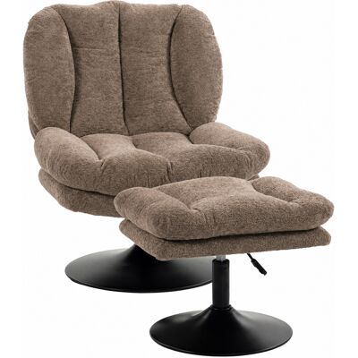 Homcom Relaxsessel Drehbar Mit Hocker 72x92x90cm Braun Homcom Relaxsessel Drehbar Mit Hocker 72x92x90cm Braun