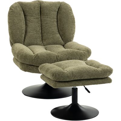 Homcom Relaxsessel Drehbar Mit Hocker 72x92x90cm Grün Homcom Relaxsessel Drehbar Mit Hocker 72x92x90cm Grün