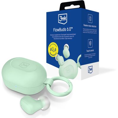 Słuchawki Bezprzewodowe 3mk Flowbuds 6.0 Z Klipsem Bluetooth 6.0 Miętowe Słuchawki Bezprzewodowe 3mk Flowbuds 6.0 Z Klipsem Bluetooth 6.0 Miętowe