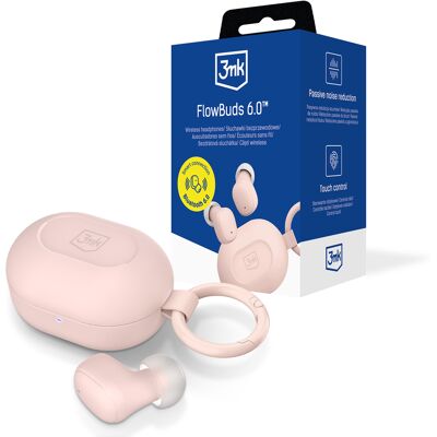 Słuchawki Bezprzewodowe 3mk Flowbuds 6.0 Z Klipsem Bluetooth 6.0 Różowe Słuchawki Bezprzewodowe 3mk Flowbuds 6.0 Z Klipsem Bluetooth 6.0 Różowe