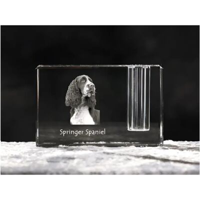 Springer Spaniel Angielski - Stojak Na Długopis, Kryształowy Organizer Ze Zdjęciem Psa, Unikatowa Ozdoba Biurka Marki Art-Dog Springer Spaniel Angielski - Stojak Na Długopis, Kryształowy Organizer Ze Zdjęciem Psa, Unikatowa Ozdoba Biurka Marki Art-Dog