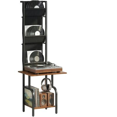Stojak Na Gramofon Homcom Z 3 Kieszeniami Z Materiału, Stolik Na Gramofon Z Otwartą Przegrodą, Miejsce Na Blu-Ray Do 40 Albumów, 50 X 48,5 X 144 Cm,.. Stojak Na Gramofon Homcom Z 3 Kieszeniami Z Materiału, Stolik Na Gramofon Z Otwartą Przegrodą, Miejsce Na Blu-Ray Do 40 Albumów, 50 X 48,5 X 144 Cm,..
