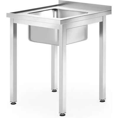 Stół Ze Zlewem – Skręcany, Głębokość 700 Mm, Hendi, Kitchen Line, Lokalizacja Komory - Pośrodku, 600x700x(H)850mm Stół Ze Zlewem – Skręcany, Głębokość 700 Mm, Hendi, Kitchen Line, Lokalizacja Komory - Pośrodku, 600x700x(H)850mm