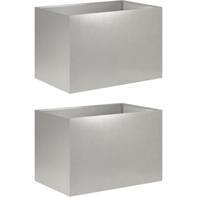 vidaXL Doniczka ogrodowa 2 szt. srebrny 60 x 40 x 40 cm vidaXL Doniczka ogrodowa 2 szt. srebrny 60 x 40 x 40 cm