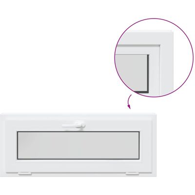 vidaXL Okno wychylne do piwnicy RISOR 105 x 45 cm PVC i szkło vidaXL Okno wychylne do piwnicy RISOR 105 x 45 cm PVC i szkło
