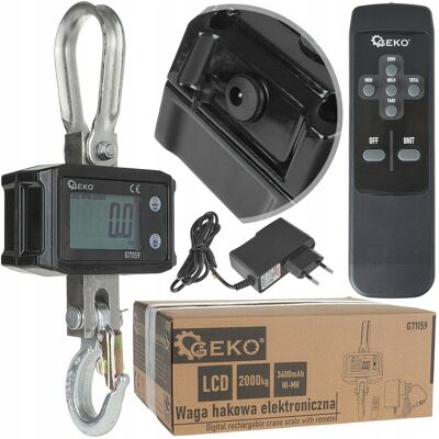 Waga Hakowa Geko Elektroniczna Z Pilotem 2000 Kg 0,5 Kg Waga Hakowa Geko Elektroniczna Z Pilotem 2000 Kg 0,5 Kg