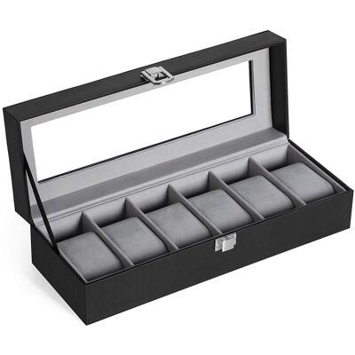 songmics Watchbox/black/6slots songmics Watchbox/black/6slots