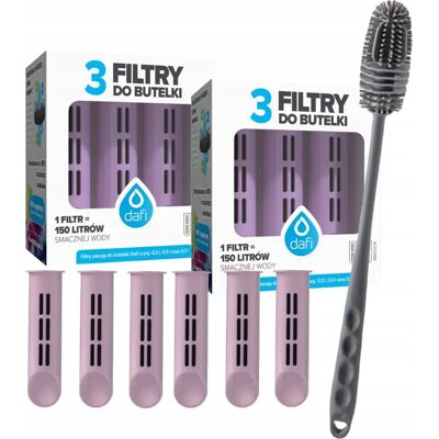 Wkłady Do Butelki Filtrującej Dafi Soft Solid Jagodowy 6 Szt + Szczoteczka Wkłady Do Butelki Filtrującej Dafi Soft Solid Jagodowy 6 Szt + Szczoteczka