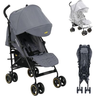 No name Wózek dziecięcy buggy mały składany z funkcją leżenia, do 22 kg, daszek przeciwsłoneczny, pokrowiec przeciwdeszczowy, uchwyt na napoje, szary No name Wózek dziecięcy buggy mały składany z funkcją leżenia, do 22 kg, daszek przeciwsłoneczny, pokrowiec przeciwdeszczowy, uchwyt na napoje, szary