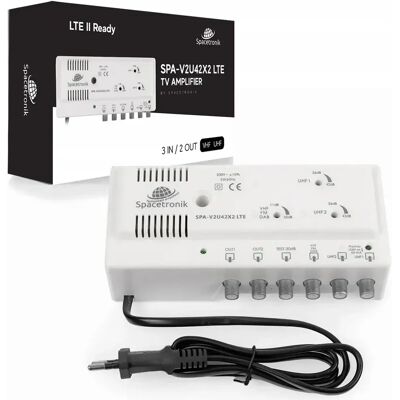 Wzmacniacz Antenowy Tv Dvbt2 Kablowej Uhf/vhf Lte Spacetronik Sygnału Wzmacniacz Antenowy Tv Dvbt2 Kablowej Uhf/vhf Lte Spacetronik Sygnału