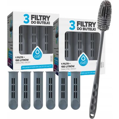 Zestaw 6 Filtrów Do Butelki Dafi Sof Solid Szary + Szczoteczka Do Mycia Zestaw 6 Filtrów Do Butelki Dafi Sof Solid Szary + Szczoteczka Do Mycia