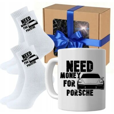No name Zestaw Kubek Skarpety Dla Chłopaka Na Urodziny Need Money For Porsche No name Zestaw Kubek Skarpety Dla Chłopaka Na Urodziny Need Money For Porsche