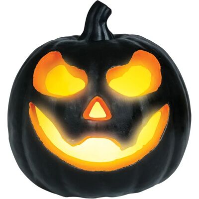 ABC Złowieszcza Dynia Czarna Świecąca Lampion Dekoracja Na Halloween 16cm ABC Złowieszcza Dynia Czarna Świecąca Lampion Dekoracja Na Halloween 16cm
