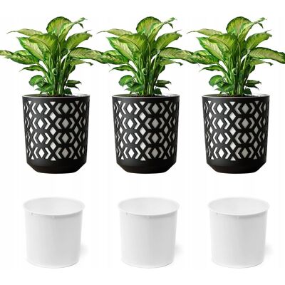 Inny producent 3x DONICZKA DONICA KWIETNIK MISA OSŁONKA WKŁAD BALKON TARAS 29 x 32cm Inny producent 3x DONICZKA DONICA KWIETNIK MISA OSŁONKA WKŁAD BALKON TARAS 29 x 32cm