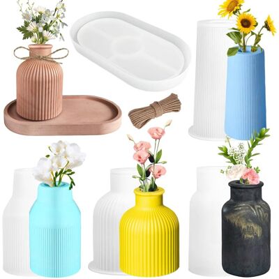 Inny producent 6 sztuk foremek silikonowych do wazonów 4 wazony + 1 paleta + 1 sznurek Inny producent 6 sztuk foremek silikonowych do wazonów 4 wazony + 1 paleta + 1 sznurek