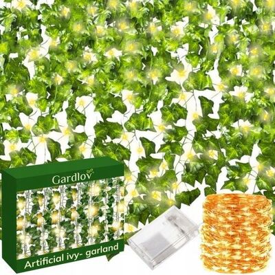 Inny producent Bemi Sztuczny Bluszcz Liście Led X 12 Na Balkon Ścianę 25M Girlanda Inny producent Bemi Sztuczny Bluszcz Liście Led X 12 Na Balkon Ścianę 25M Girlanda