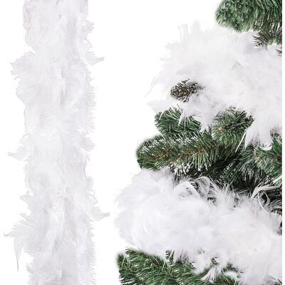 Springos Boa z piór naturalnych 600 cm łańcuch na choinkę, ozdoba świąteczna biały Springos Boa z piór naturalnych 600 cm łańcuch na choinkę, ozdoba świąteczna biały
