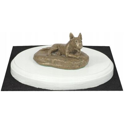 ART Bulterier, Bull Terrier I - statuetka psa, figurka na białej podstawie, tro ART Bulterier, Bull Terrier I - statuetka psa, figurka na białej podstawie, tro