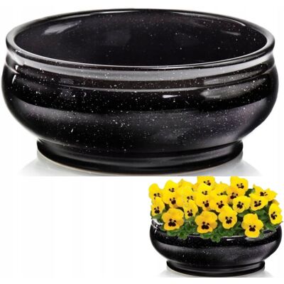 POLNIX CERAMICZNA MISA NAGROBNA doniczka mrozoodporna czarna Ø 28 cm POLNIX CERAMICZNA MISA NAGROBNA doniczka mrozoodporna czarna Ø 28 cm