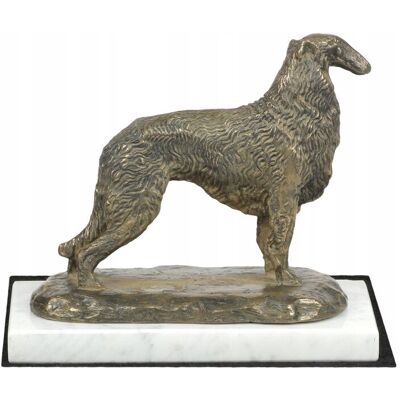 Chart rosyjski borzoj, Borzoi, Barzoi IV - statuetka psa, figurka na białym Chart rosyjski borzoj, Borzoi, Barzoi IV - statuetka psa, figurka na białym