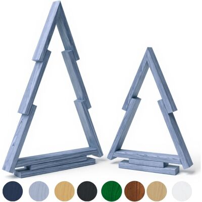 be4group Choinka drewniana dekoracja zestaw 2 szt. - 55 oraz 38 cm,srebrna, świąteczna ozdoba, figurka be4group Choinka drewniana dekoracja zestaw 2 szt. - 55 oraz 38 cm,srebrna, świąteczna ozdoba, figurka