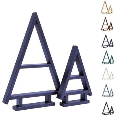 be4group Choinka drewniana świąteczna dekoracja - Zestaw 2 sztuk - Antracytowa, ozdoba rustykalna, figurka - 55 cm oraz 35 cm wysokości be4group Choinka drewniana świąteczna dekoracja - Zestaw 2 sztuk - Antracytowa, ozdoba rustykalna, figurka - 55 cm oraz 35 cm wysokości