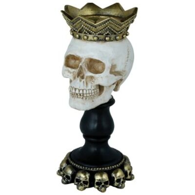 Guirca DEKORACJA ŚWIECZNIK CZASZKA CZASZKI Z KORONĄ HALLOWEEN 25 X 12 CM Guirca DEKORACJA ŚWIECZNIK CZASZKA CZASZKI Z KORONĄ HALLOWEEN 25 X 12 CM