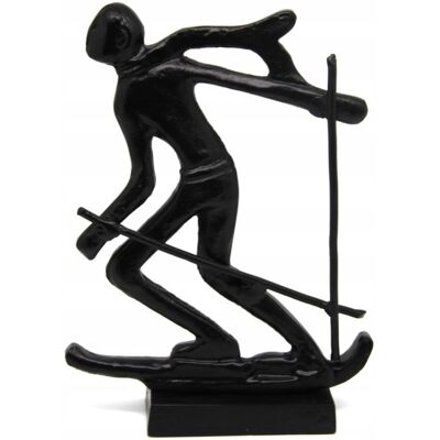 Queen Isabell Dekoracyjna Figurka Narciarza z Metalu – Nowoczesna Rzeźba, Czarny Mat Queen Isabell Dekoracyjna Figurka Narciarza z Metalu – Nowoczesna Rzeźba, Czarny Mat