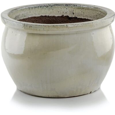 POLNIX Donica Ogrodowa Ceramiczna Mrozoodporna - Misa Kremowa 38x25 Cm POLNIX Donica Ogrodowa Ceramiczna Mrozoodporna - Misa Kremowa 38x25 Cm