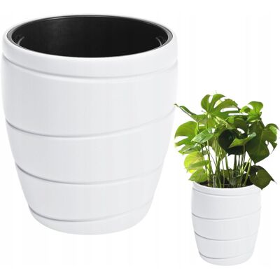 Kaj DONICA Z WKŁADEM OSŁONKA DONICZKA DUŻA 40x43 CM BIAŁA OGRODOWA PLASTIKOWA Kaj DONICA Z WKŁADEM OSŁONKA DONICZKA DUŻA 40x43 CM BIAŁA OGRODOWA PLASTIKOWA