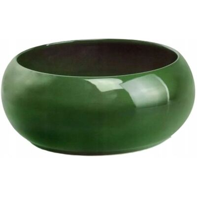 POLNIX Doniczka ceramiczna osłonka misa dekoracyjna klasyczna zielona 24cm POLNIX Doniczka ceramiczna osłonka misa dekoracyjna klasyczna zielona 24cm