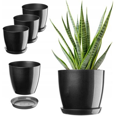 KADAX DONICZKA DONICA OSŁONKA 23cm KWIETNIK Z PODSTAWKĄ GRAFITOWA PLASTIKOWA 3szt KADAX DONICZKA DONICA OSŁONKA 23cm KWIETNIK Z PODSTAWKĄ GRAFITOWA PLASTIKOWA 3szt