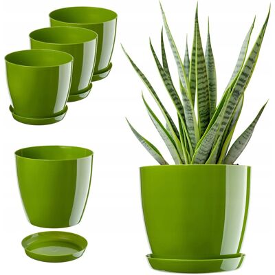 KADAX DONICZKA DONICA OSŁONKA 23cm KWIETNIK Z PODSTAWKĄ ZIELONA PLASTIKOWA 3szt KADAX DONICZKA DONICA OSŁONKA 23cm KWIETNIK Z PODSTAWKĄ ZIELONA PLASTIKOWA 3szt