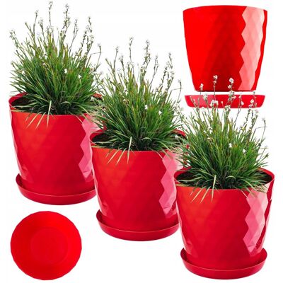 KADAX DONICZKA DONICA OSŁONKA 25cm KWIETNIK Z PODSTAWKĄ CZERWONA PLASTIKOWA 3szt KADAX DONICZKA DONICA OSŁONKA 25cm KWIETNIK Z PODSTAWKĄ CZERWONA PLASTIKOWA 3szt