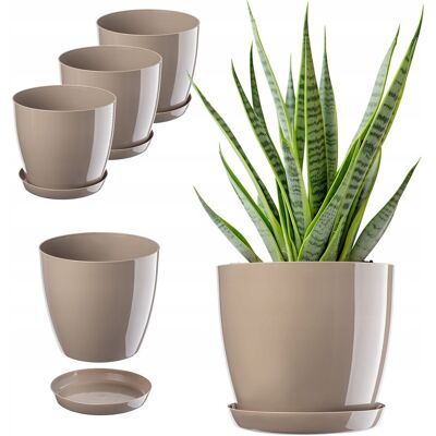 KADAX DONICZKA DONICA OSŁONKA 28cm KWIETNIK Z PODSTAWKĄ BEŻOWA PLASTIKOWA 3szt KADAX DONICZKA DONICA OSŁONKA 28cm KWIETNIK Z PODSTAWKĄ BEŻOWA PLASTIKOWA 3szt