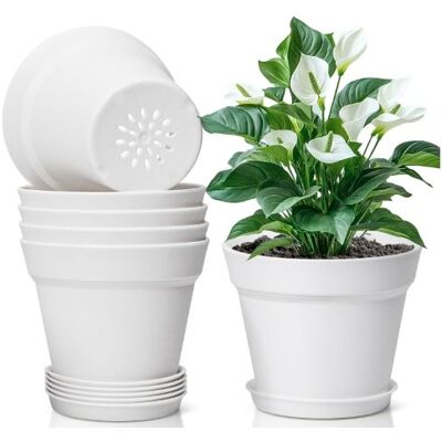 Inny producent Doniczki Plastikowe 16 Cm 6 Sztuk Z Podstawką Okrągłe Białe Do Roślin Inny producent Doniczki Plastikowe 16 Cm 6 Sztuk Z Podstawką Okrągłe Białe Do Roślin