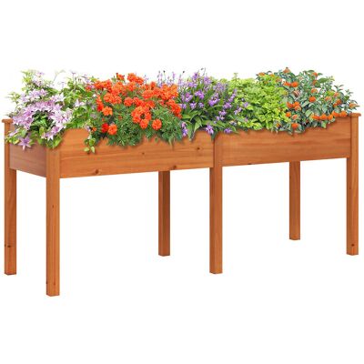 COSTWAY Drewniana donica z przegrodą 185 x 58 x 77 cm COSTWAY Drewniana donica z przegrodą 185 x 58 x 77 cm