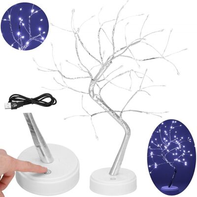 Springos Drzewko dekoracyjne LED 90 diod zimna biała, 45 cm lampka świąteczna Springos Drzewko dekoracyjne LED 90 diod zimna biała, 45 cm lampka świąteczna