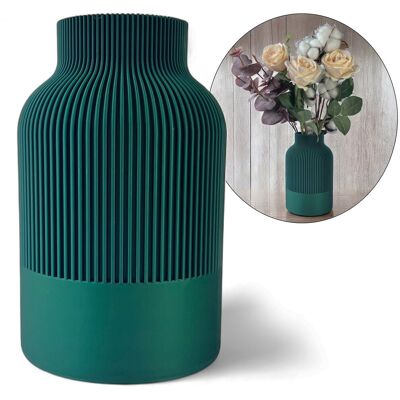 KAJAWIS Duży Wazon Na Kwiaty Nietłukący 20 Cm Butelkowa Zieleń Wazon Boho Solidny KAJAWIS Duży Wazon Na Kwiaty Nietłukący 20 Cm Butelkowa Zieleń Wazon Boho Solidny