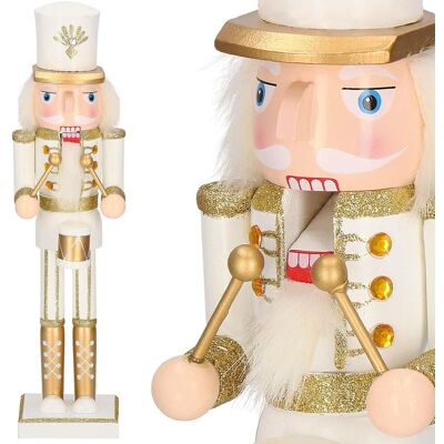 Springos 38cm Biały i Złoty Łamacz Orzechów Dekoracja Świąteczna Springos 38cm Biały i Złoty Łamacz Orzechów Dekoracja Świąteczna