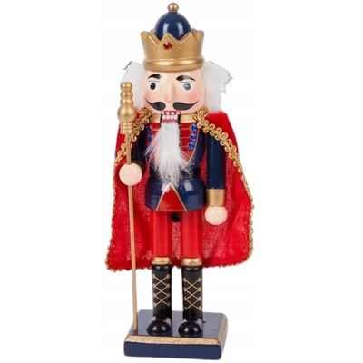ZDTRADING Dziadek do orzechów figurka drewniana świąteczna 25 cm KRÓL z Peleryną 51 ZDTRADING Dziadek do orzechów figurka drewniana świąteczna 25 cm KRÓL z Peleryną 51