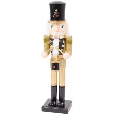 ZDTRADING Dziadek Do Orzechów Figurka Drewniana Świąteczna 35,5 Cm Złoty Werblista 29 ZDTRADING Dziadek Do Orzechów Figurka Drewniana Świąteczna 35,5 Cm Złoty Werblista 29