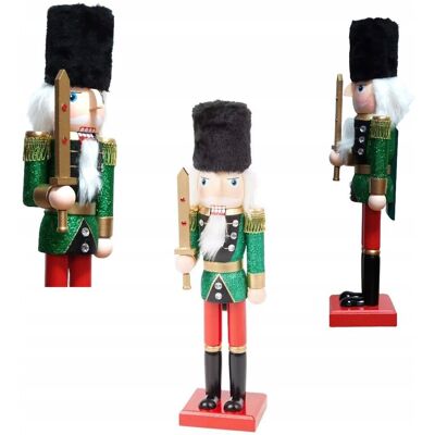ZDTRADING Dziadek Do Orzechów Figurka Drewniana Świąteczna 35,5 Cm Żołnierz Zielony ZDTRADING Dziadek Do Orzechów Figurka Drewniana Świąteczna 35,5 Cm Żołnierz Zielony
